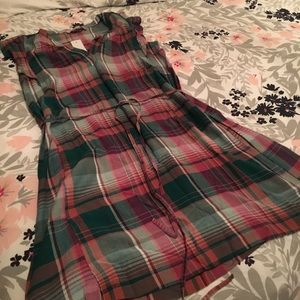 Loft Plaid Flutter-sleeve Dresd